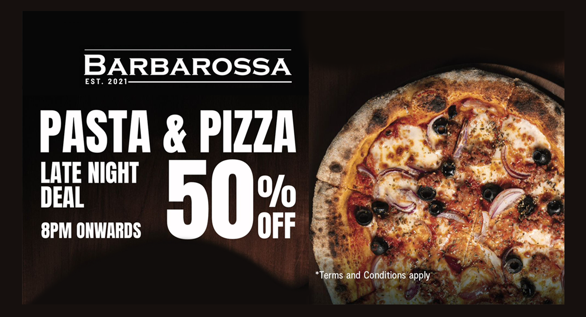 Barbaross Seminyak Pasta & Pizza 50% OFF