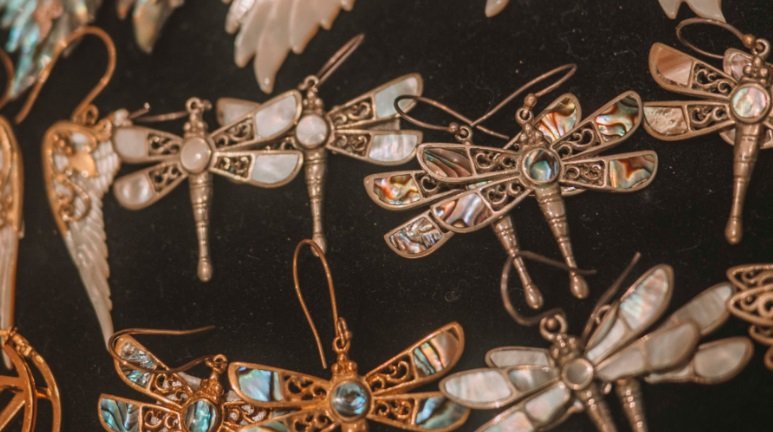 Handmade silver and gemstone jewelry at a boutique in Seminyak